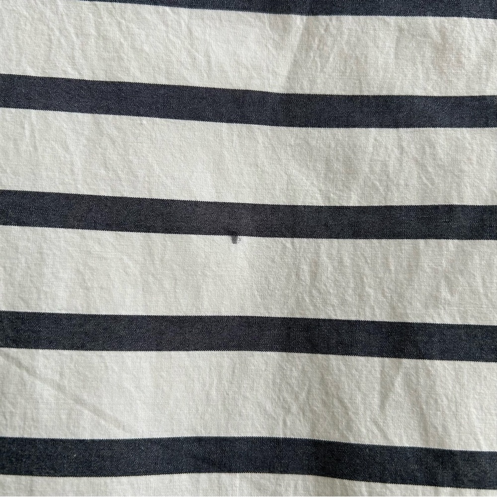 Jacadi Paris White And Navy Blue Striped Bow Dress, Size 8A. - Picture 8 of 9